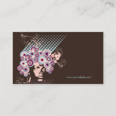 開花ファンキーヘアフローラサモダンークルレトロ抽象芸術 名刺 (裏面)