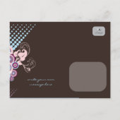 開花ファンキーヘア*03パーティの招待状はがき インビテーションポストカード (裏面)