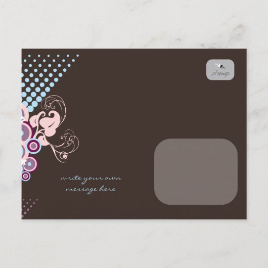 開花ファンキーヘア*03パーティの招待状はがき インビテーションポストカード (裏面)