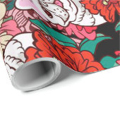 開花フランスのブルドッグ |米国独立記念日のギフト ラッピングペーパー (ロールコーナー)