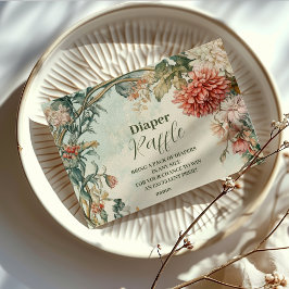 開花フローラおむつラッフルのベビー エンクロージャーカード