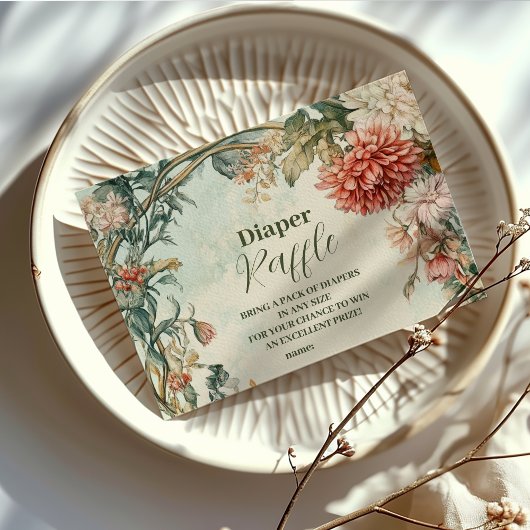開花フローラおむつラッフルのベビー エンクロージャーカード