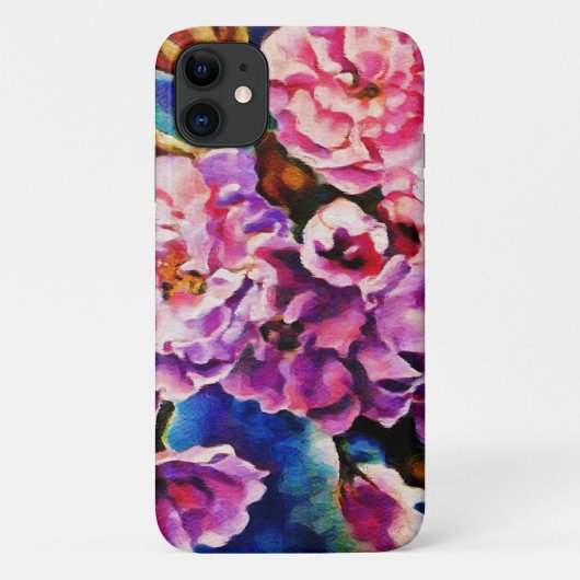 開花フローラサン明るい赤紫色ピンクアート Case-Mate iPhoneケース (裏面)