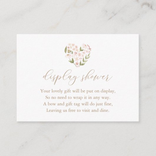 開花フローラハート表示シャワーにおけるベビー エンクロージャーカード (正面)