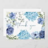 開花フローラ陳腐な赤ちゃんシャワーのベビー サンキューカード (正面/裏面)