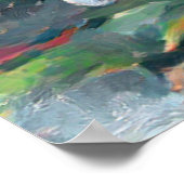 開花ブッシュの下のネコA.I強化 ポスター (角)