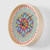 開花ブリスカラフルフラワー 壁時計 (傾斜)