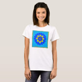 開花ブルーフラワー Tシャツ (正面フル)