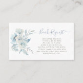 開花ブルーフローラブックリクエストカードのベビー エンクロージャーカード (正面)