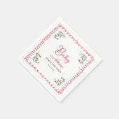 開花ベビーシャワーにおける手描きフローラベビー スタンダードカクテルナプキン (角)