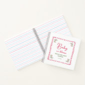 開花ベビーシャワーにおける手描きフローラベビー ノートブック (内部)