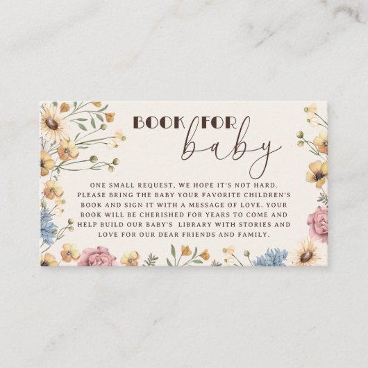 開花ベビーフローラベビーシャワーベビー本 エンクロージャーカード (正面)