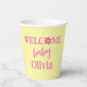 開花ベビー開花パーソナライズされた紙カップ 紙コップ (正面)