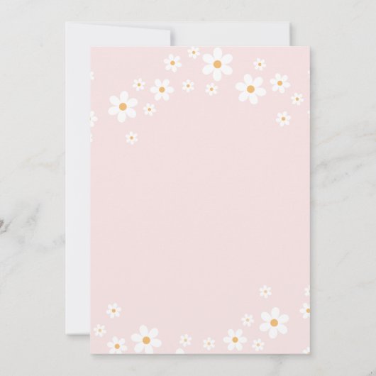開花ベビー開花ピンクデイジーベビーシャワー招待状 招待状 (裏面)