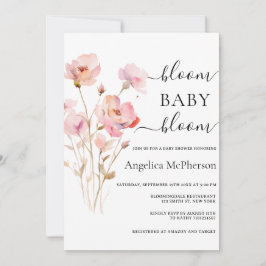 開花ベビー開花ピンク赤面水の色ワイルドフラワー 招待状