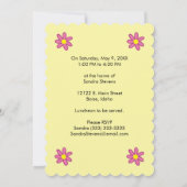 開花ベビー開花ベビーシャワー 招待状 (裏面)