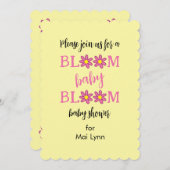 開花ベビー開花ベビーシャワー 招待状 (正面/裏面)