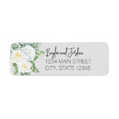 開花ホワイト結婚フローラ差出人住所 ラベル (正面)