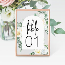 開花ホワイト結婚フローラ テーブルナンバー