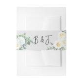 開花ホワイト結婚フローラ 招待状ベリーバンド (正面例)