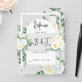 開花ホワイト結婚フローラ 招待状ベリーバンド