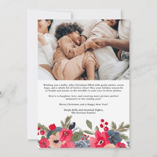 開花メリークリスマスフローラ家族5枚 シーズンカード (裏面)