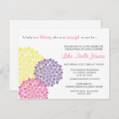 開花モダンベビー洗礼《キリスト教》洗礼式や命名式招待状 招待状 (正面/裏面)