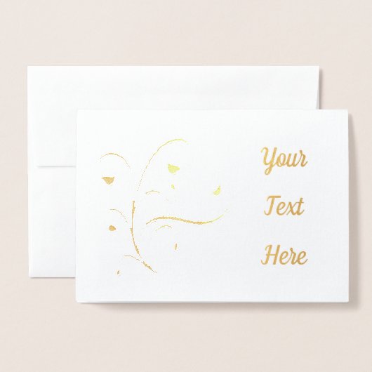 開花モダン抽象芸術 箔カード (封筒付き正面)