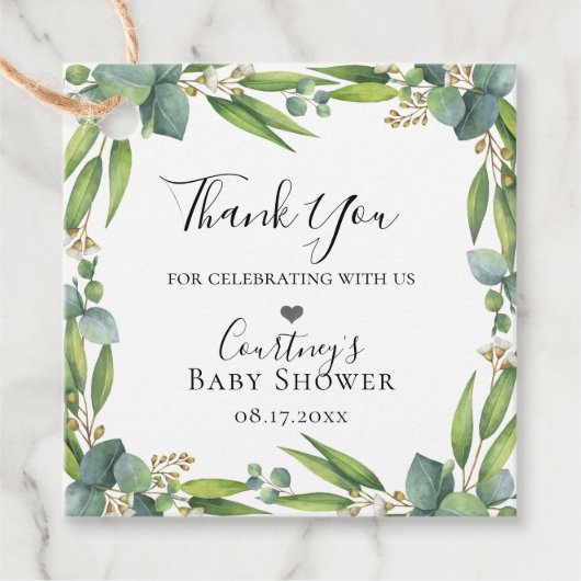 開花ユーカリ葉リース フェイバータグ (正面)