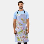 開花リンゴさくらんぼ水の色のパターン エプロン (着用した状態)