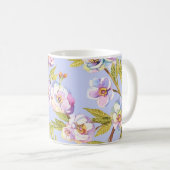 開花リンゴさくらんぼ水の色のパターン コーヒーマグカップ (正面右)