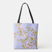 開花リンゴさくらんぼ水の色のパターン トートバッグ (裏面)