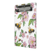 開花リンゴ果樹園とミツバチの水彩画 ミニクリップボード (アングル2)