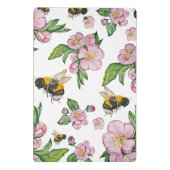 開花リンゴ果樹園とミツバチの水彩画 ミニクリップボード (裏面)