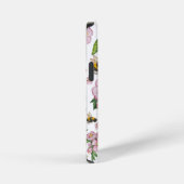 開花リンゴ果樹園とミツバチの水彩画 iPhoneケース (右側面)