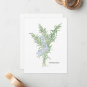 開花ローズマリーイラストレーション ノートカード (正面/裏面インサイチュ)