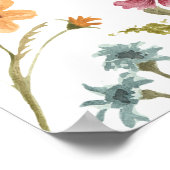 開花ワイルドフラワーの赤ちゃんシャワー座席表 ポスター (角)