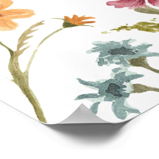 開花ワイルドフラワーの赤ちゃんシャワー座席表 ポスター (角)