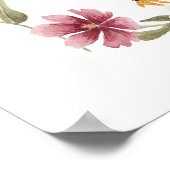 開花ワイルドフラワー卒業パーティー歓迎サイン ポスター (角)