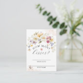 開花ワイルドフラワー素朴ブライダルシャワーゲーム エンクロージャーカード (スタンド正面)