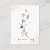 開花ワイルドフラワー素朴ブライダルシャワーゲーム エンクロージャーカード (裏面)