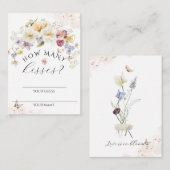 開花ワイルドフラワー素朴ブライダルシャワーゲーム エンクロージャーカード (正面/裏面)