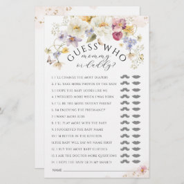 開花ワイルドフラワー素朴赤ちゃんシャワーゲーム