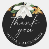 開花ヴィンテージ椿。ブラック結婚ズ感謝していユー ラウンドシール (正面)