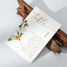 開花ヴィンテージ結婚椿の座席表 招待状