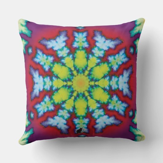 開花万華鏡のように千変万化するパターン枕 クッション (裏面)