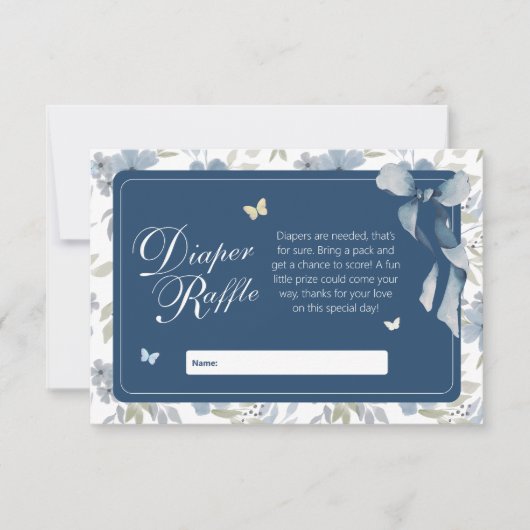 開花及び成長おむつラッフルカード 招待状 (正面)