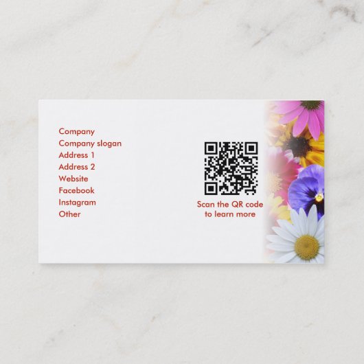 開花名刺 名刺 (裏面)