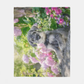 開花園の標準シュナウザーパピー フリースブランケット (正面)