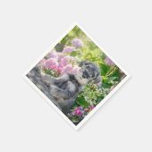 開花園の標準シュナウツァー子犬 –  スタンダードカクテルナプキン (角)